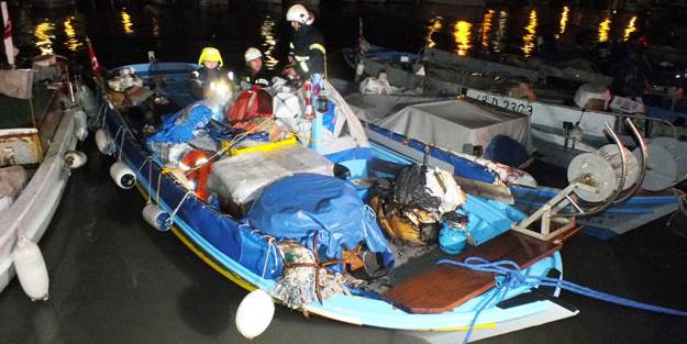 Balıkçı teknesinde yangın paniği