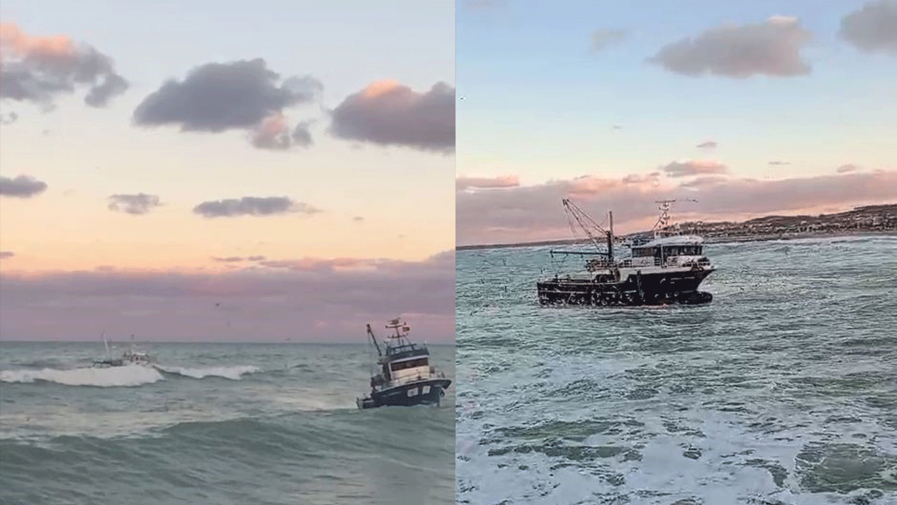 Balıkçıların ölümden döndüğü anlar kamerada