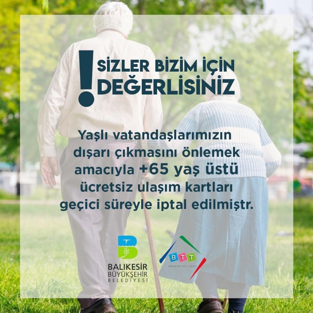 Balıkesir’de 65 yaş üstüne ücretsiz toplu ulaşım geçici olarak durduruldu 