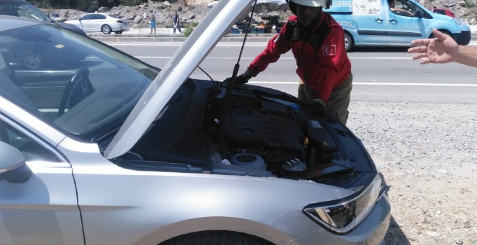 Balıkesir'de araçta yılan paniği!