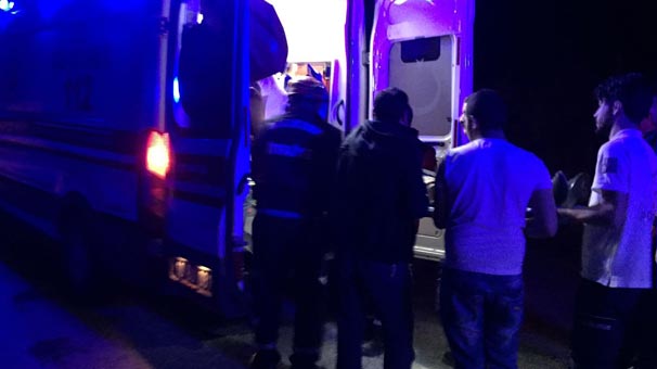 Balıkesir'de ineğe çarpan araç takla attı