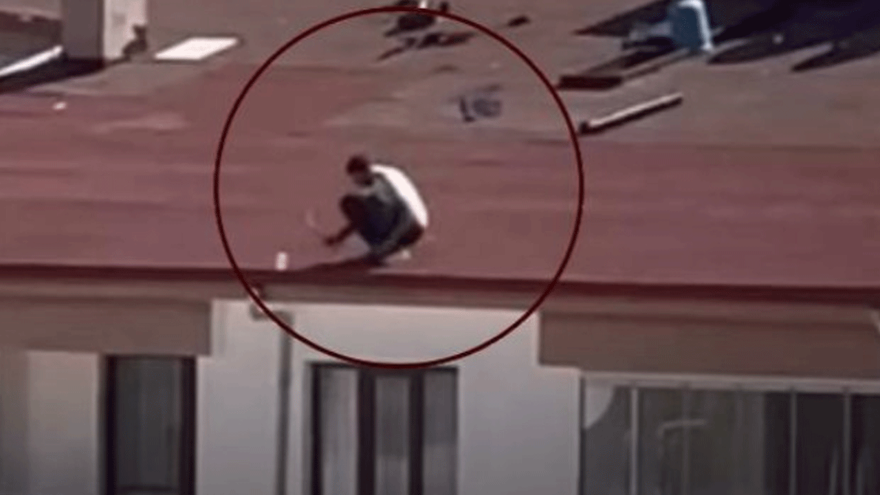 Balıkesir'de yürekleri ağza getiren anlar! Güvenliğe aldırış etmedi!