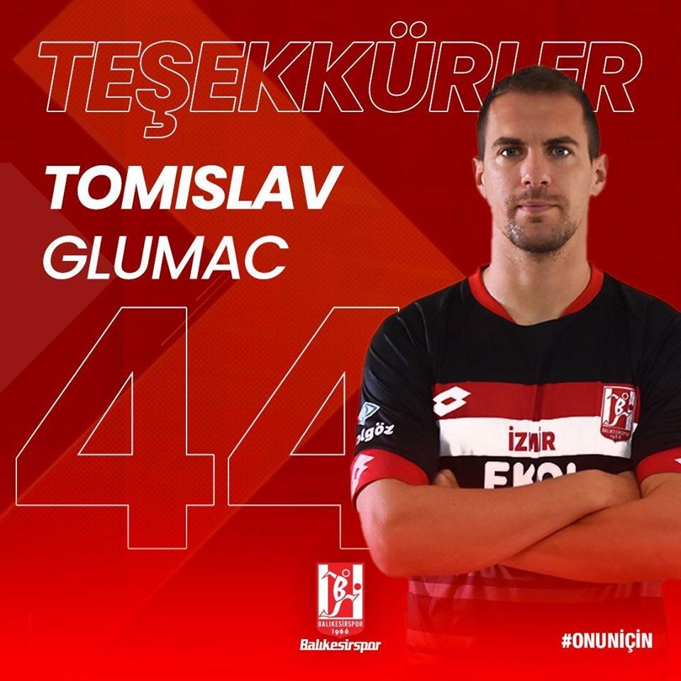 Balıkesirspor’dan Glumac için veda paylaşımı 