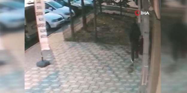 Balkonda asılı battaniyeyi çaldı, rahat tavırları kameraya böyle yansıdı