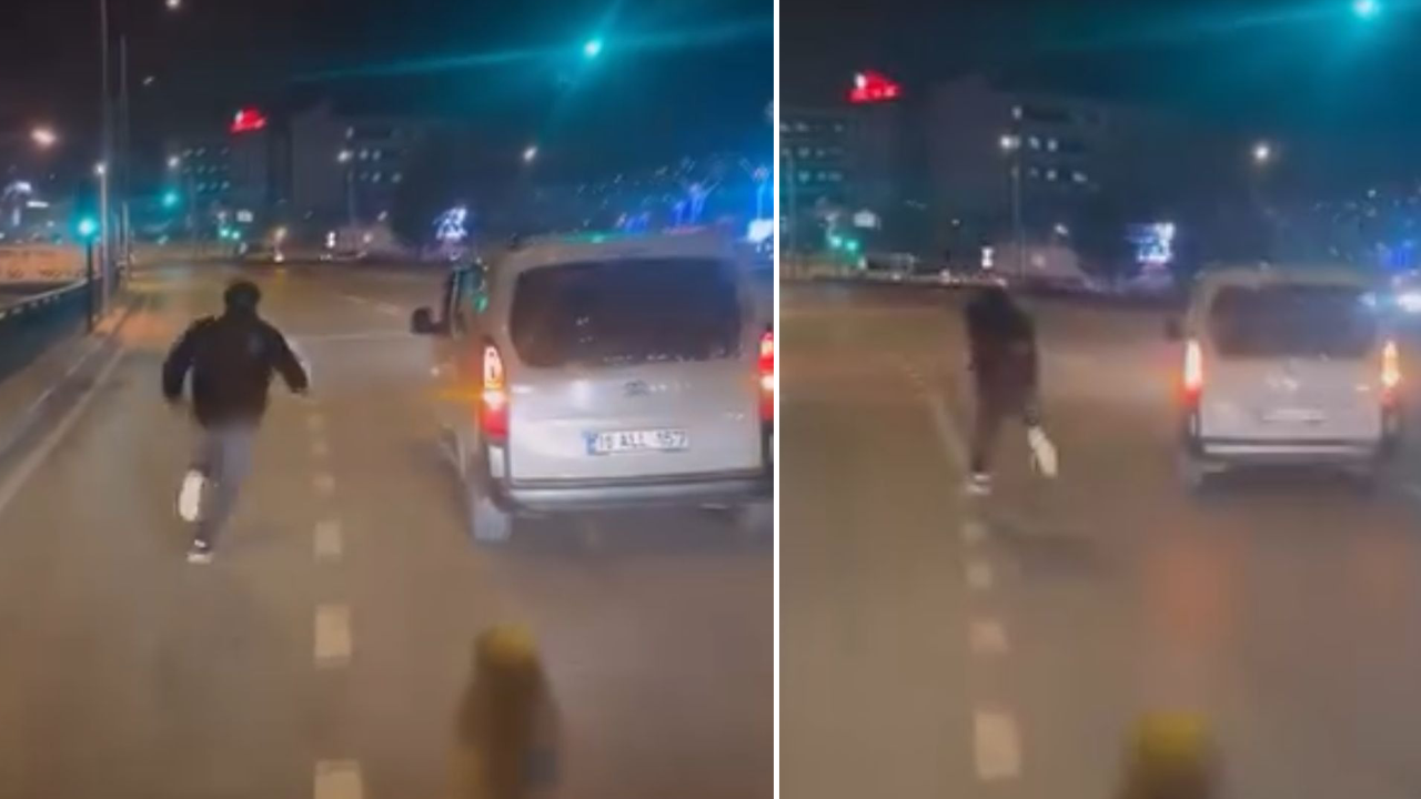 Baltalı maganda tartıştığı sürücünün aracını parçaladı