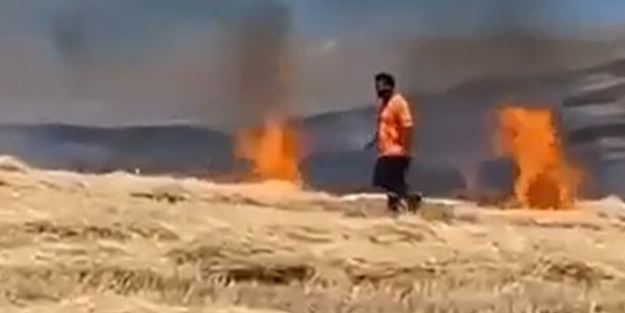 Balya makinesinden çıkmıştı! Yangında 20 dönümlük tarla zarar gördü