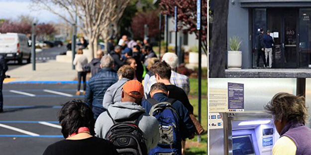 Bankalar iflas edince korkulan oldu! Binlerce insan parasını çekmek için saatlerdir bekliyor, şok görüntüler