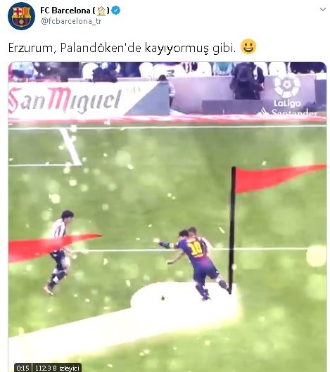 Barcelona ve Erzurum Büyükşehir Belediyesi’nin gülümseten “Palandöken” diyaloğu 
