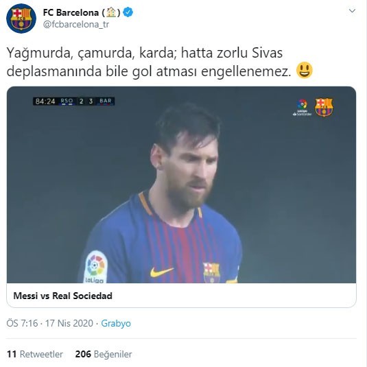 Barcelona’dan Sivas paylaşımı 