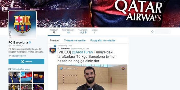 Barcelona'dan Türkçe twitter hesabı