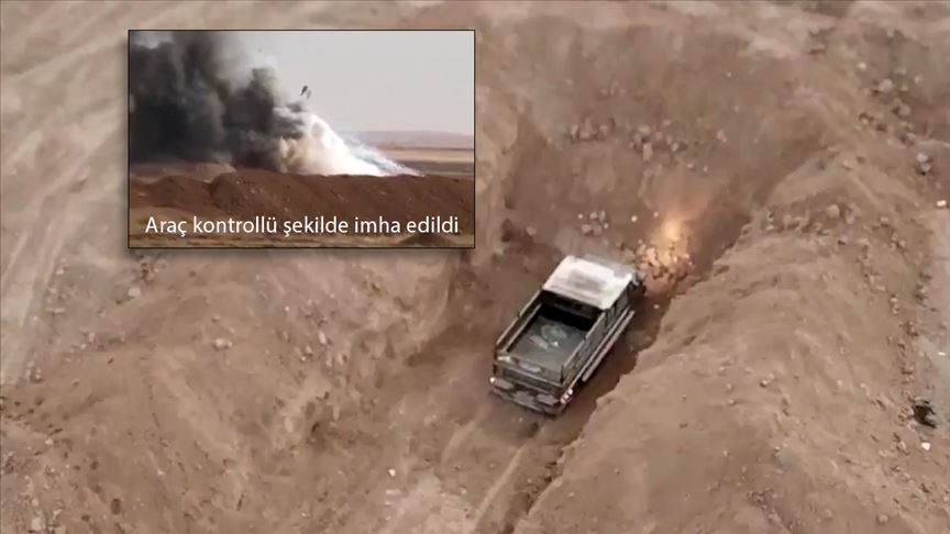 Barış Pınarı Harekatı bölgesinde teröristlere ait bombalı araç bulundu