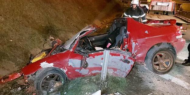 Bariyere çarpan sağlık memuru yaralandı