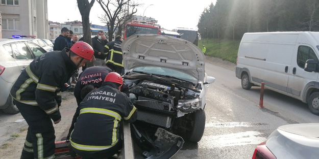 Bariyerlere ok gibi saplandı, yara almadan kurtuldu