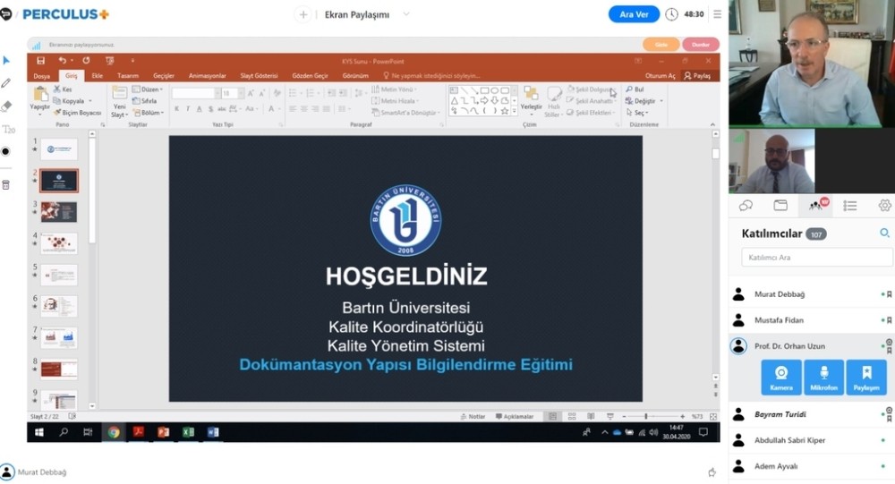 Bartın Üniversitesi’nde hizmet içi eğitimler de online yapılıyor 