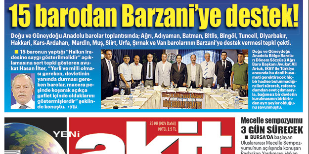 'Barzani’ye destek bildirisi korsan çıktı!