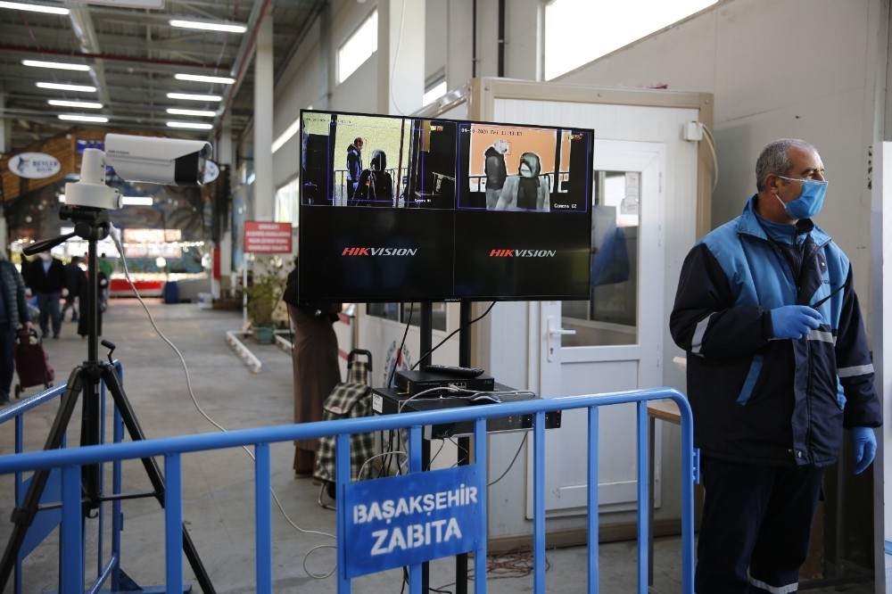 Başakşehir’de kapalı pazarlara termal kamera kuruldu 