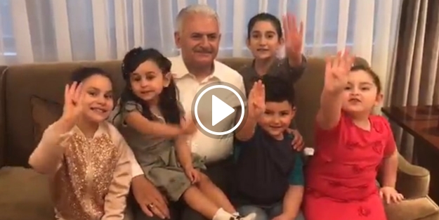 Başbakan torunlarıyla zaferi böyle kutladı!