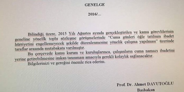 Başbakanlık 'Cuma namazı' genelgesini yayınladı!