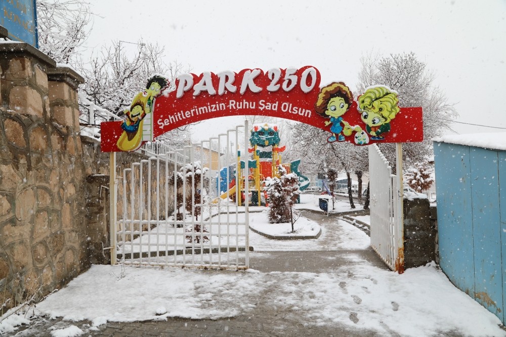 Başkale’de kar yağışı 