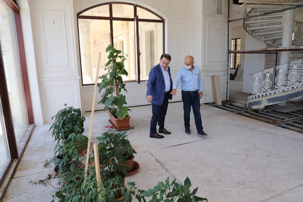 Başkan Akgün makam balkonunda organik meyve ve sebze yetiştiriyor 