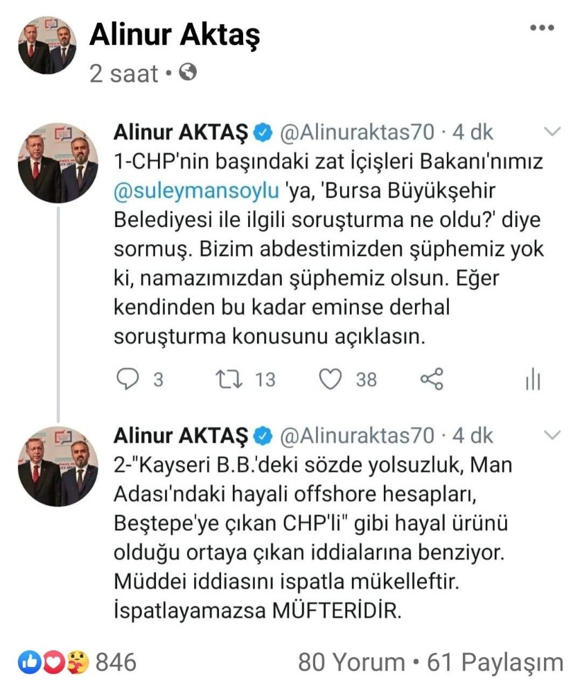 Başkan Aktaş’tan Kılıçdaroğlu’nun Bursa açıklamasına sert tepki 