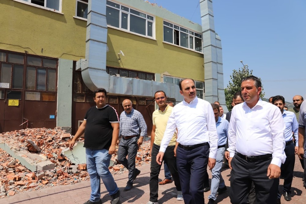 Başkan Altay’dan yanan silah fabrikasında inceleme 