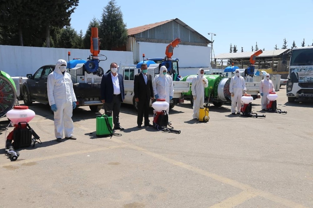 Başkan Bulut dezenfekte ekibine teşekkür 