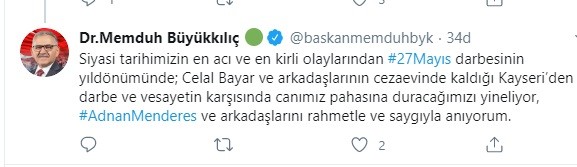 Başkan Büyükkılıç: “Darbe ve vesayetin karşısında canımız pahasına duracağız” 