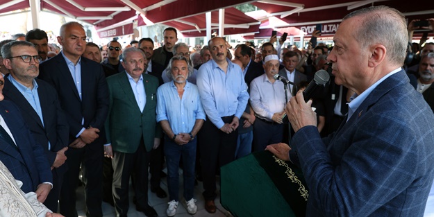 Başkan Erdoğan cenaze töreninde konuştu