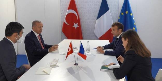 Başkan Erdoğan Macron ile görüştü