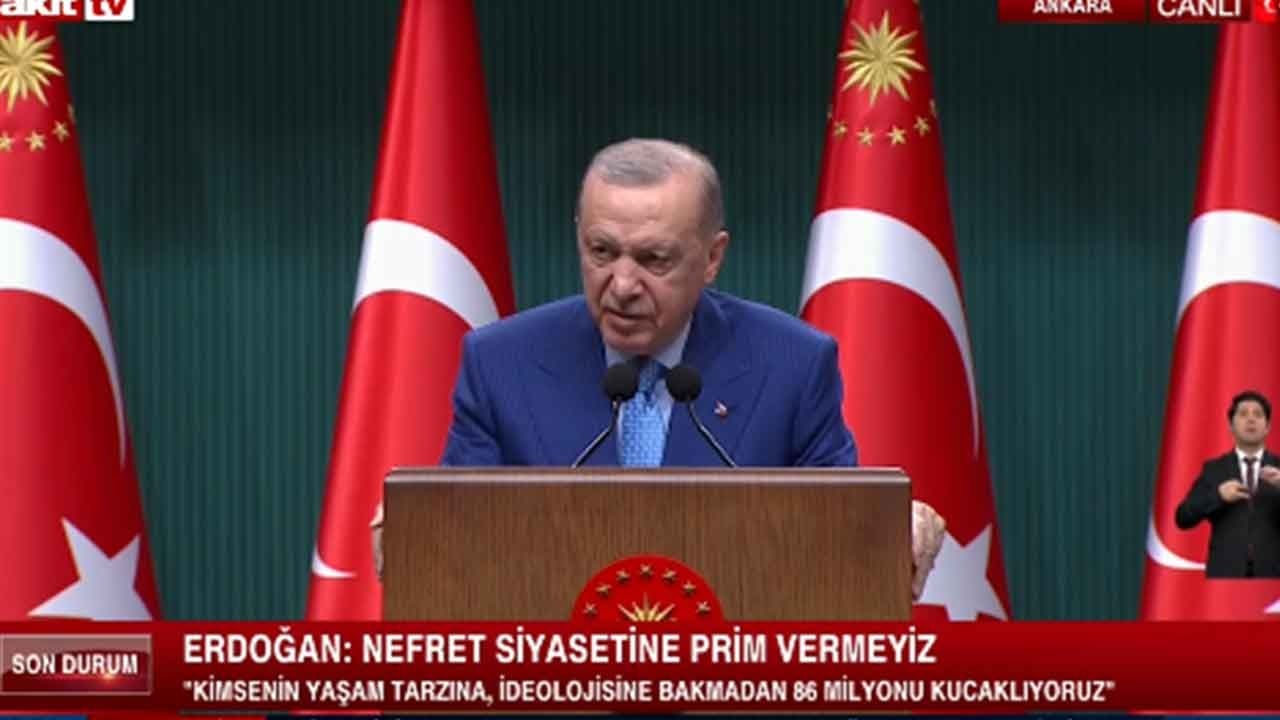 Başkan Erdoğan'dan flaş sözler: Nefret siyasetine prim vermeyiz