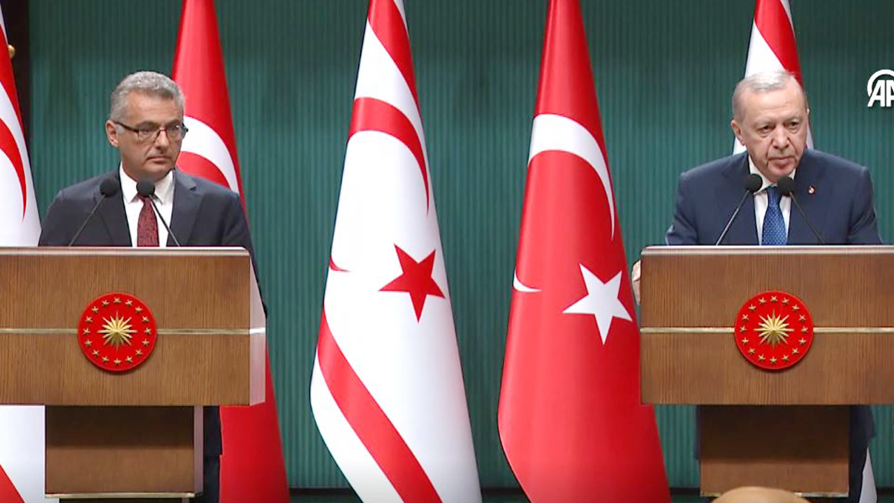 Başkan Erdoğan'dan KKTC Cumhurbaşkanı Erhürman ile ortak açıklama: Kıbrıs milli davamızdır! Asla yalnız bırakmayacağız