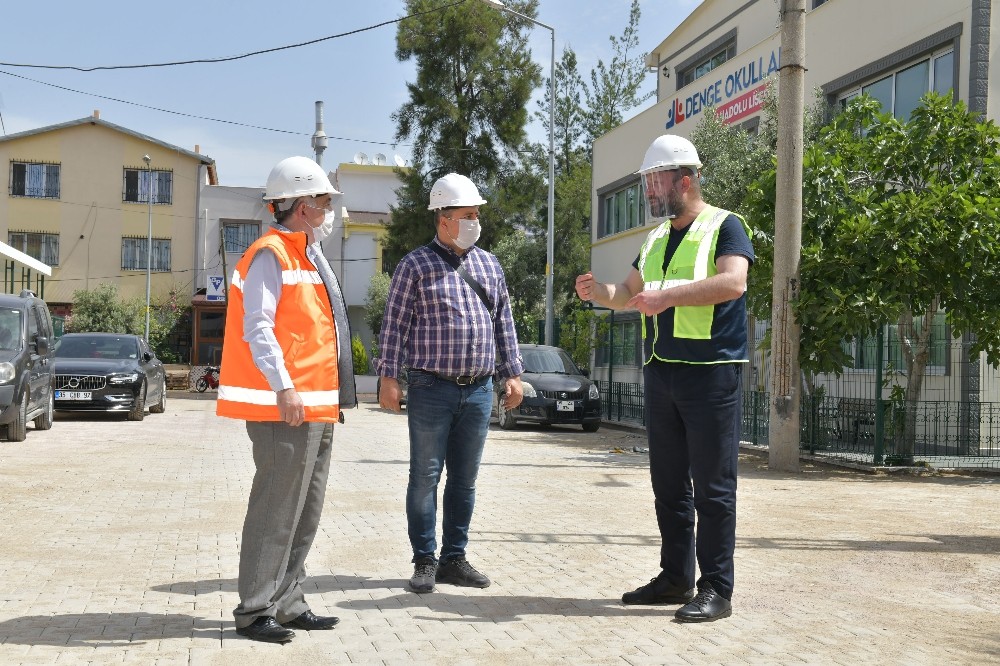 Başkan Gümrükçü’den üst yapı çalışmalarına yerinde inceleme 