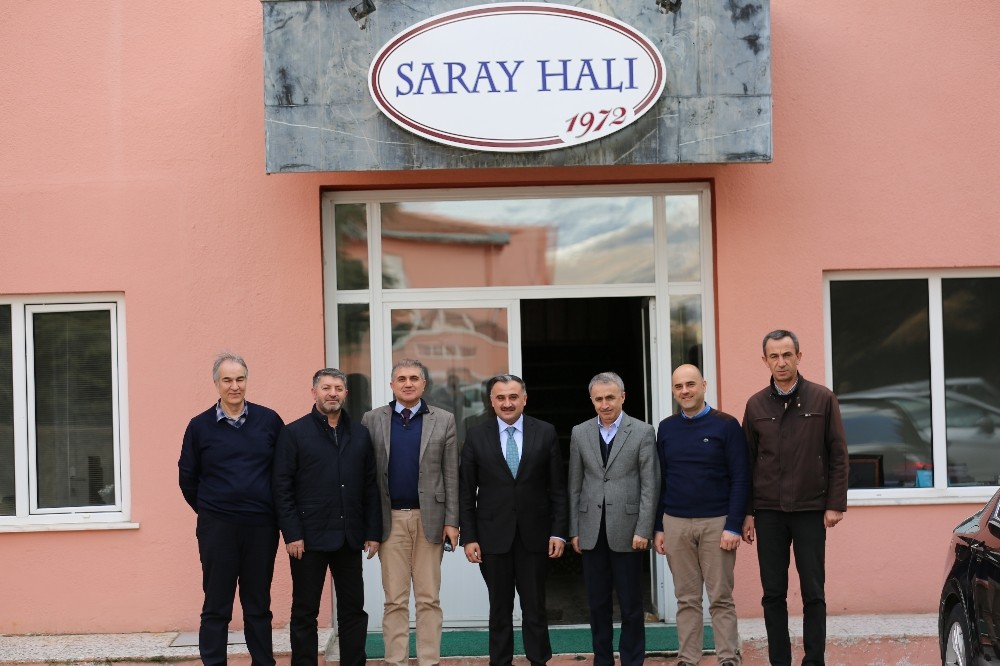 Başkan Mehmet Cabbar ve Başkan Turan’dan Saray Halı’ya tebrik ziyareti 