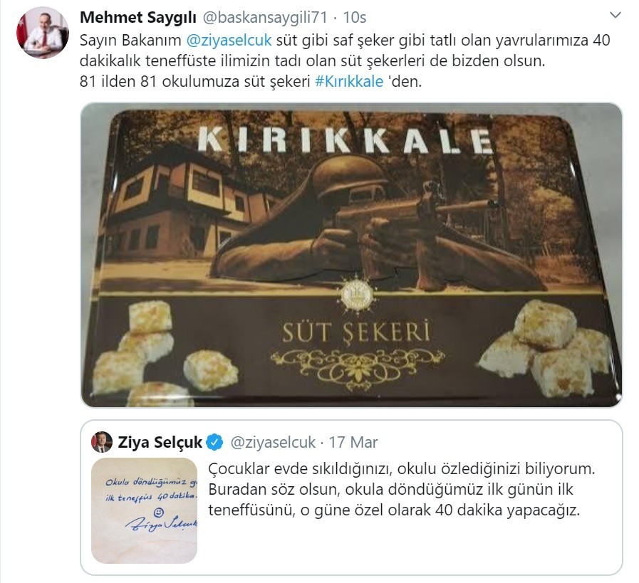 Başkan Saygılı’dan 81 ile 81 Süt Şekeri 