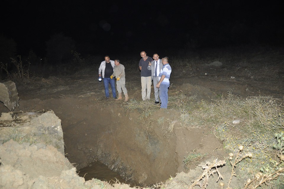 Başkan Sever, içme hattındaki arıza çalışmalarını inceledi 