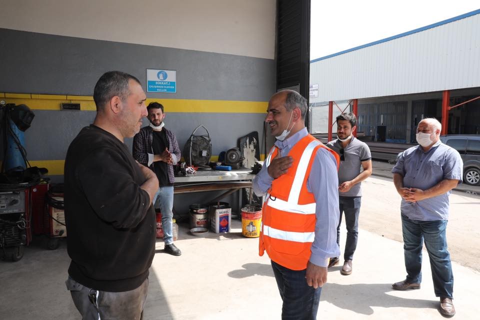 Başkan Söğüt’ten sanayi sitesi esnafına ziyaret 