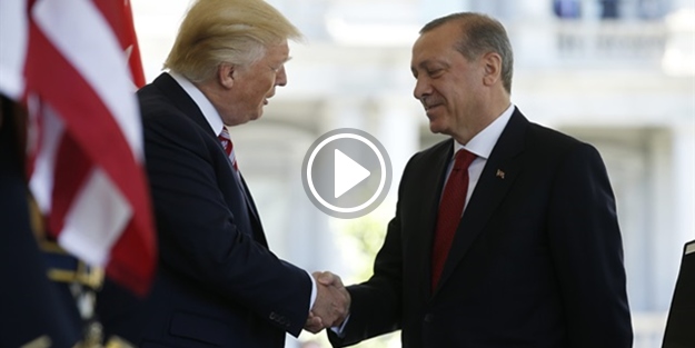 Trump, Erdoğan'ı kapıda karşıladı