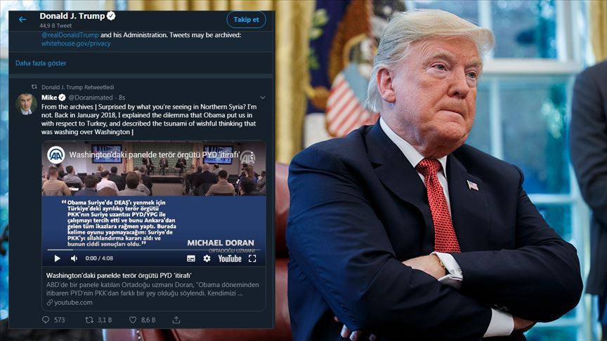 Başkan Trump'tan 'Kürtlerle değil PKK ile iş tuttuk' paylaşımı