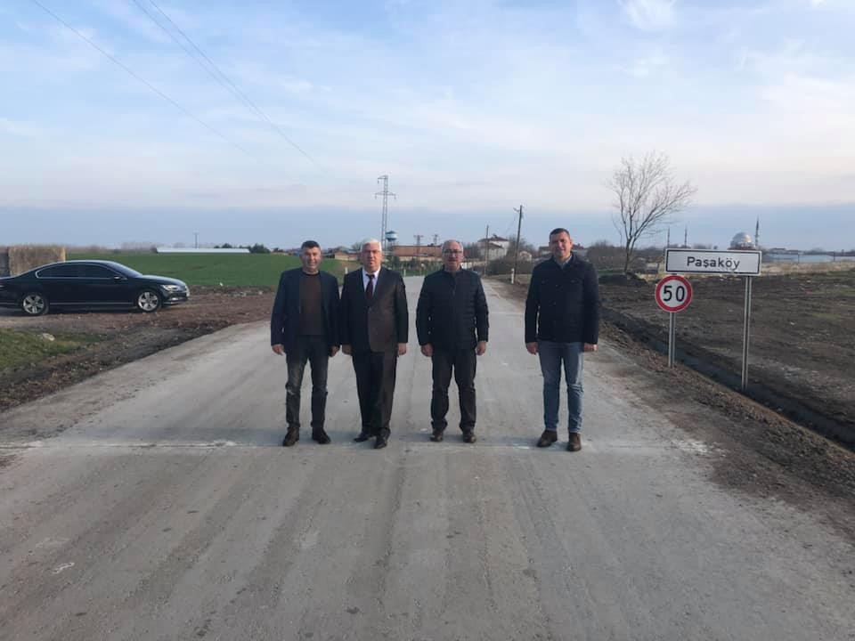 Başkan Yüksel tamamlanan yolu inceledi 