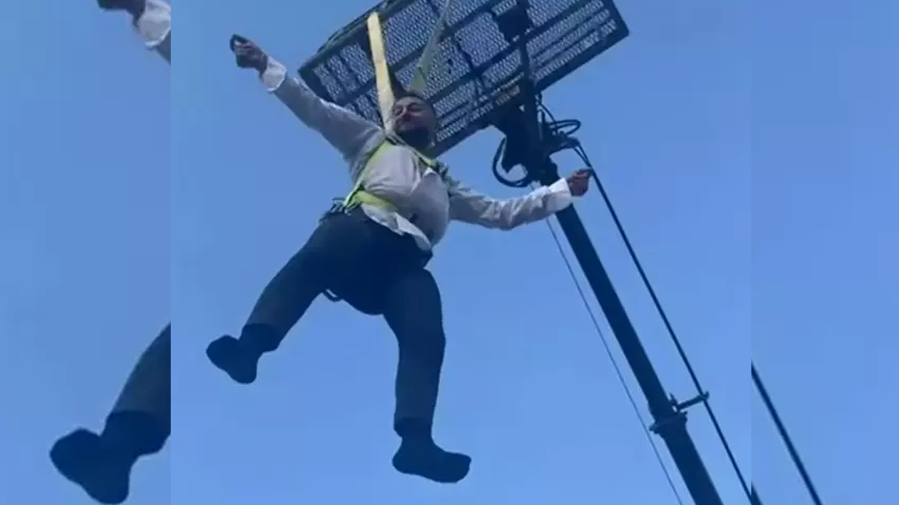 Başkası adına utanmak... Damadı vinçle kaldırıp çiftetelli oynattılar