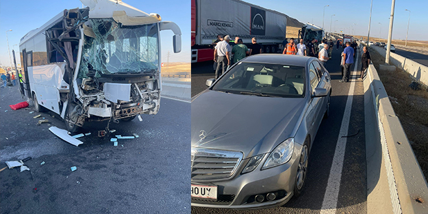 Başkentte feci kaza! İşçi servisi minibüse ve tıra çarptı: 21 yaralı