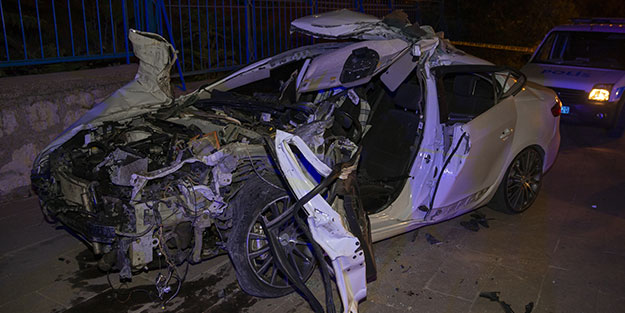 Başkentte feci kaza! İtfaiye ekipleri zor çıkardı