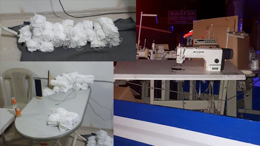 Başkentte 'kaçak maske' üretimi yapan iş yeri mühürlendi