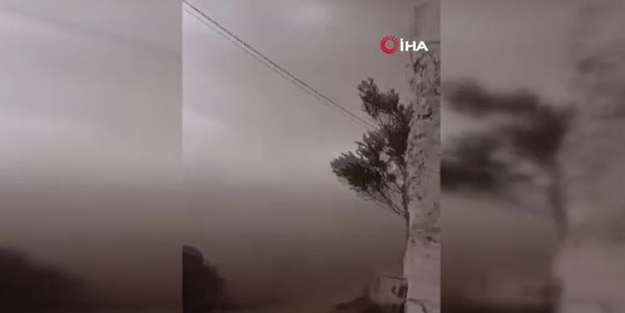 Başkentte panik dolu anlar! Fırtına başladı etrafı bir anda toz bulutu sardı