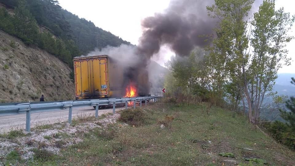 Başkentte tır yangını 