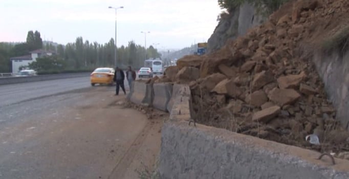 Başkentte toprak kayması! Saniyelerle kurtuldu