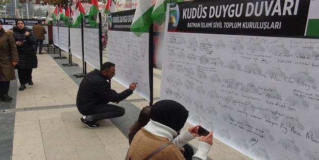 Batman halkından 'Kudüs Duygu Duvarı'na yoğun ilgi