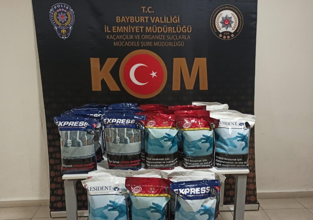 Bayburt’ta 30 adet kıyılmış tütün ele geçirildi 