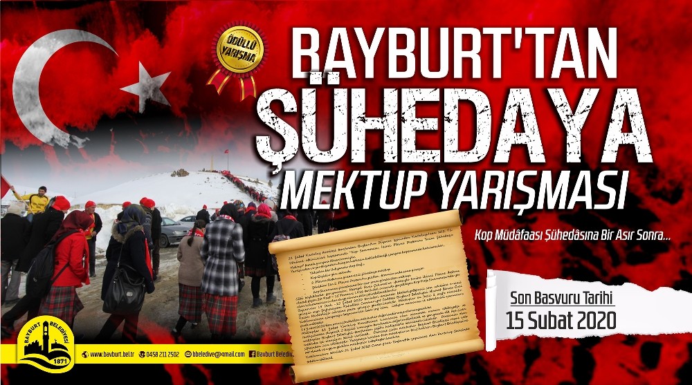 Bayburt’tan Şühedaya mektup yarışması 